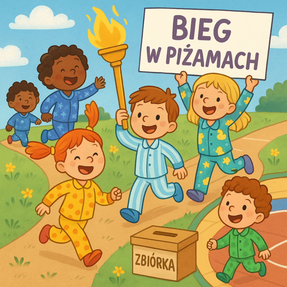 Bieg w piżamach – akcja charytatywna dla dzieci przebywających w szpitalach  – Przedszkole z Oddziałami Integracyjnymi nr24 w Zabrzu